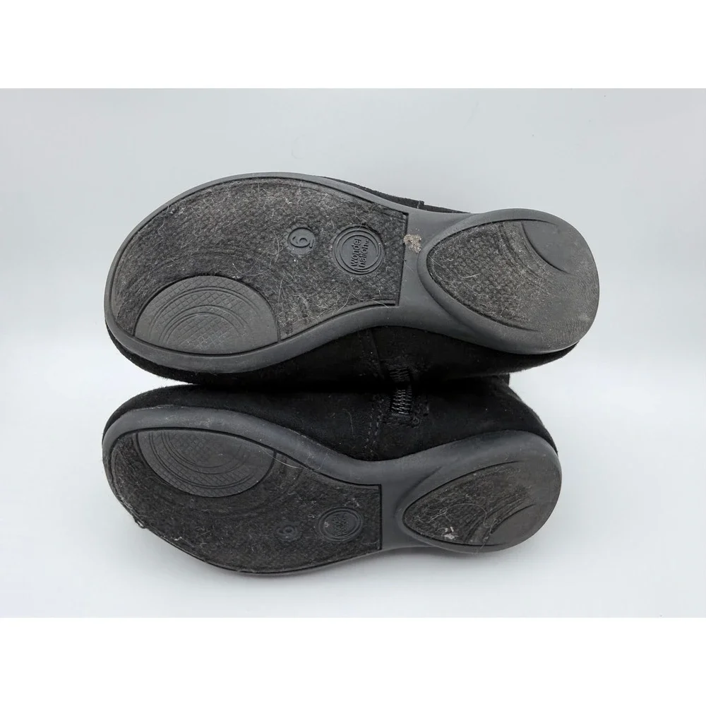 Wonder Nation Girls Black Faux Suede Slouch Bow Ankle Boots Size 6‎